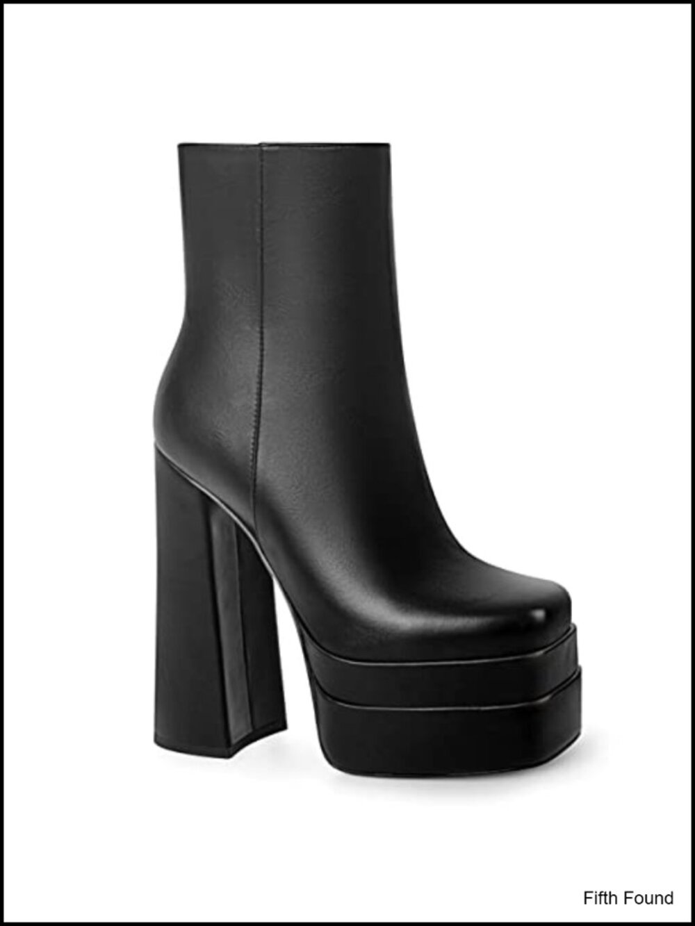 Women's Faux Leather Platform Ankle Booties Chunky Heel